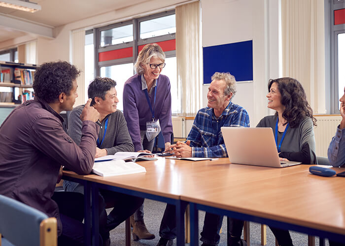 Group of educators working together